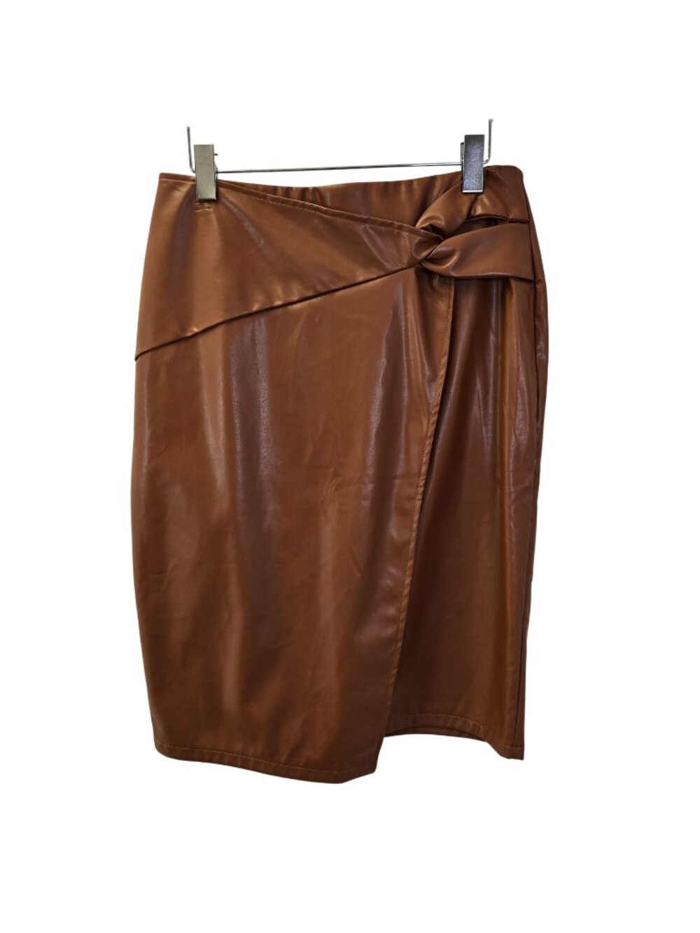 Kate Kasin Vegan Leather Wrap Pencil Skirt Size Large